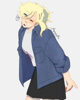 Lisa Silverman in streetwear/a casual outfit (half-body)